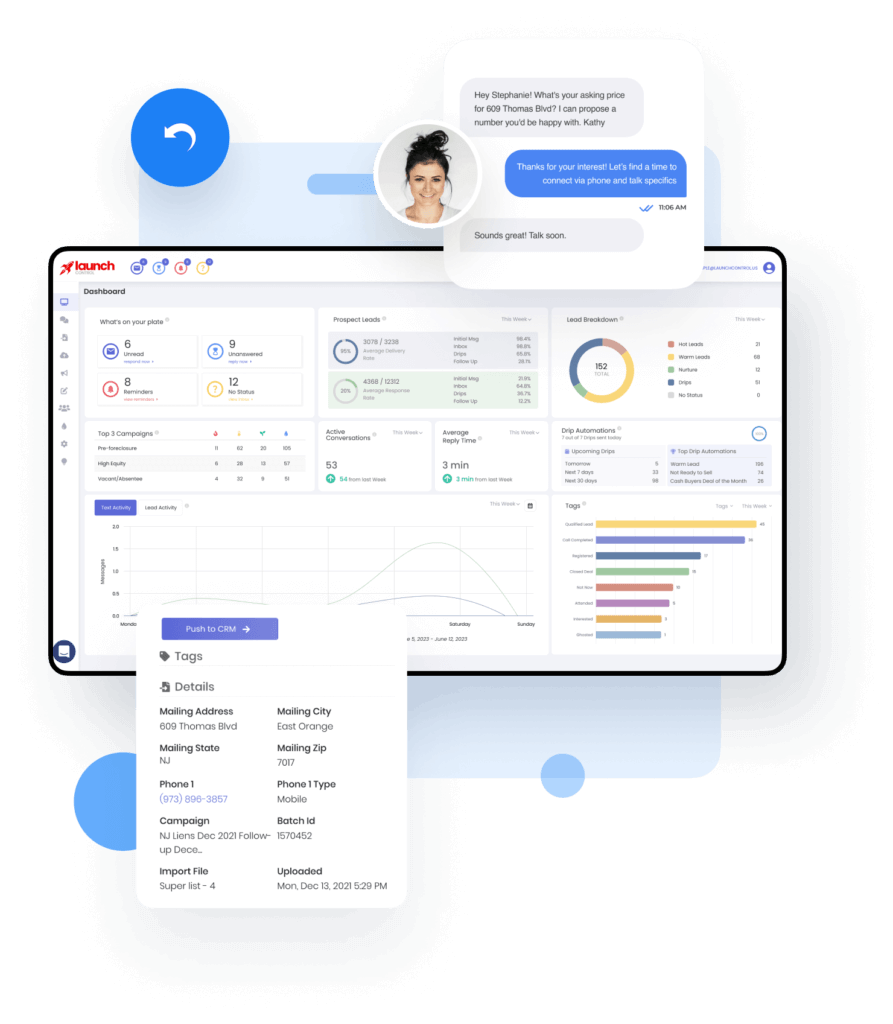 Real Estate Text Messaging Launch Control
